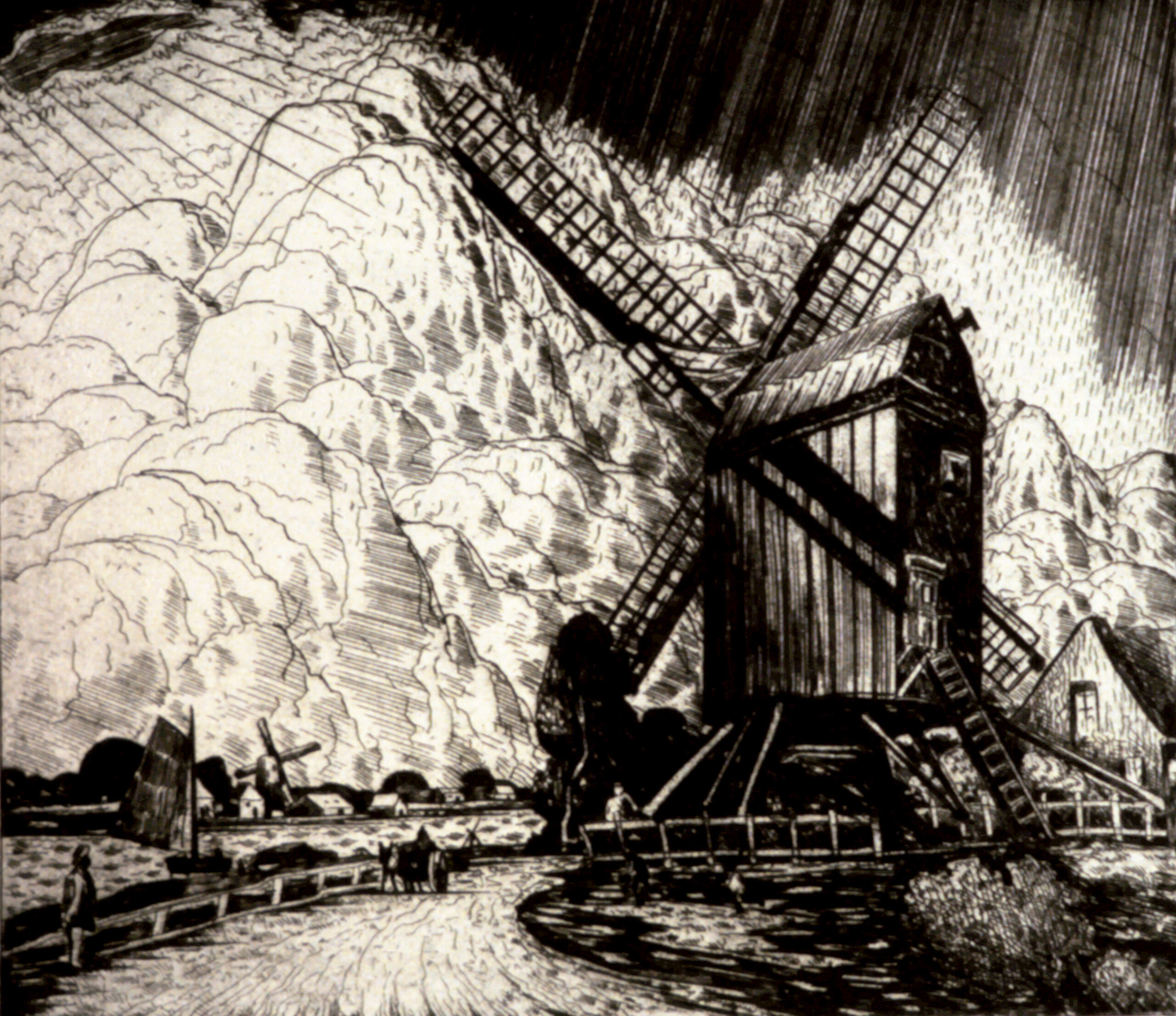 Marc aurele fortin gravure - Moulin de Hollande
